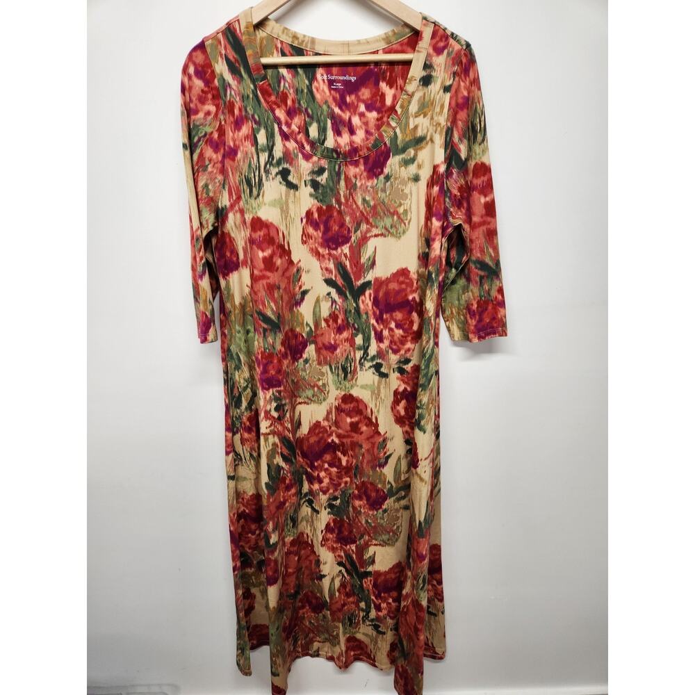 Soft Surroundings Women's Bundle Of 2 Maxi Bohemian Dresses, Sz XL. Multi Color - Picture 9 of 16